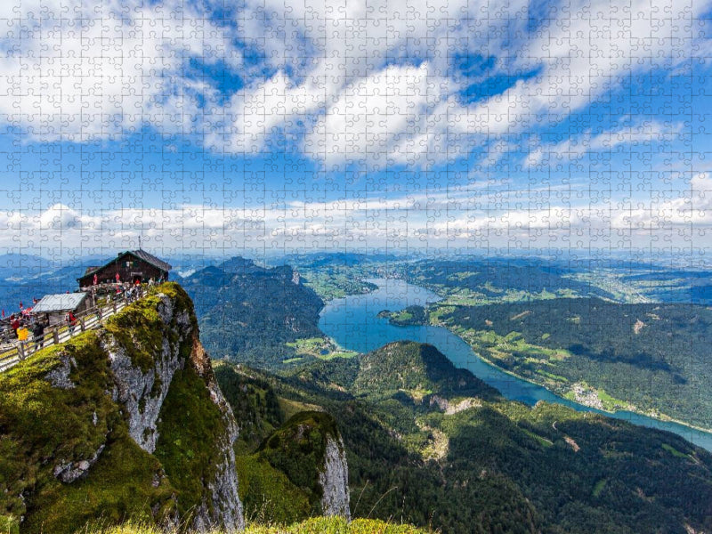 Schutzhaus zur Himmelspforte mit Blick auf den Mondsee - CALVENDO Foto-Puzzle'