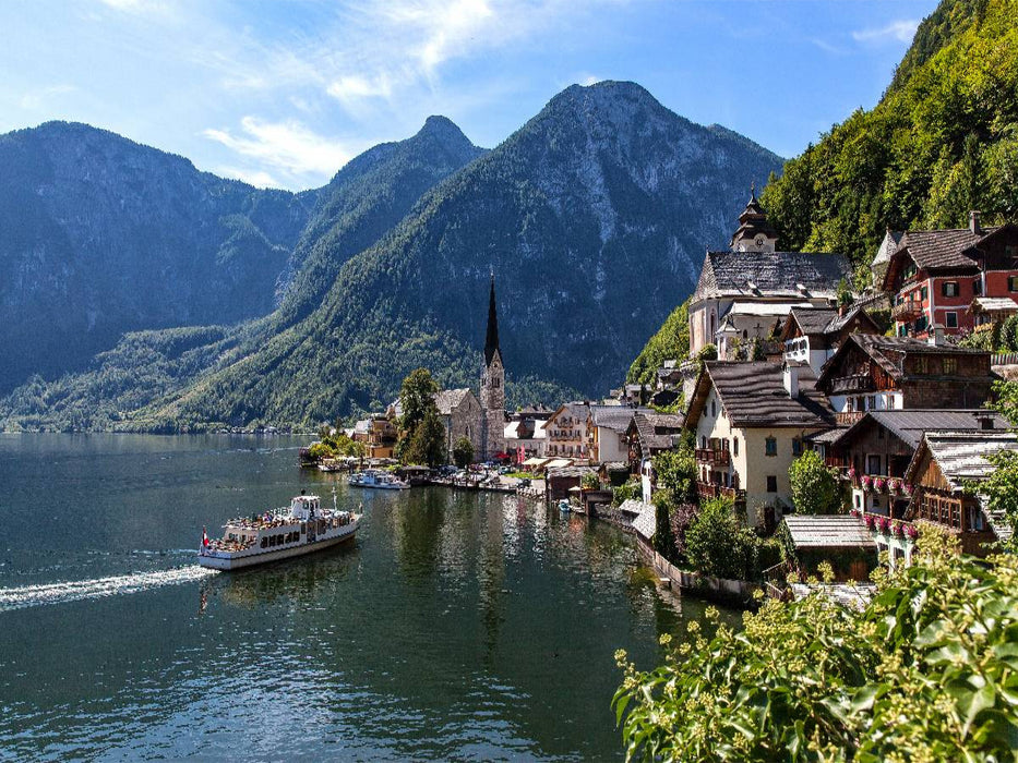 Schiffahrt auf dem Hallstätter See - CALVENDO Foto-Puzzle'