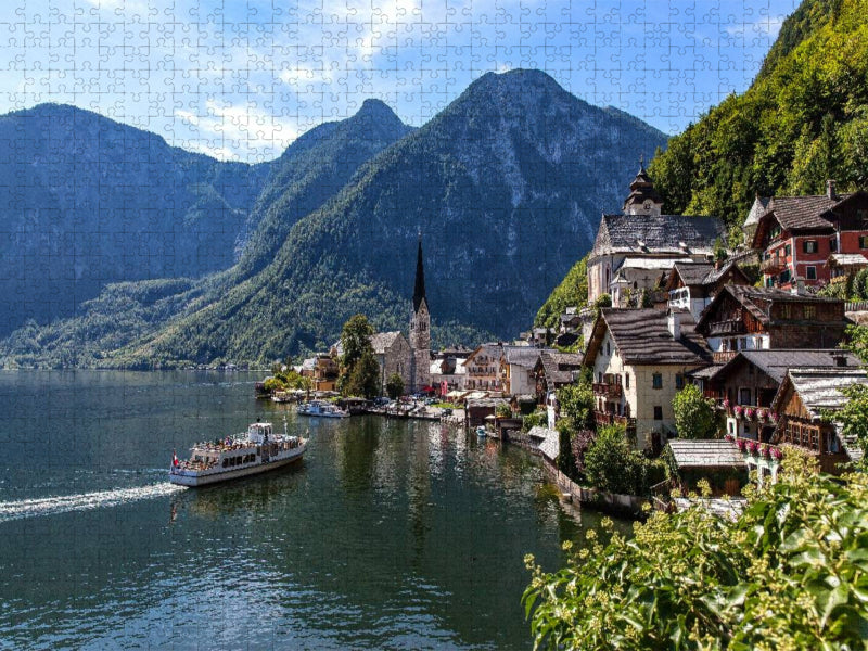 Schiffahrt auf dem Hallstätter See - CALVENDO Foto-Puzzle'