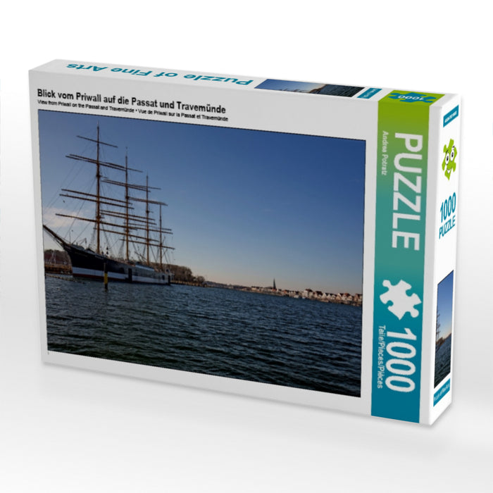 Blick vom Priwall auf die Passat und Travemünde 1000 Teile Puzzle quer - CALVENDO Foto-Puzzle'