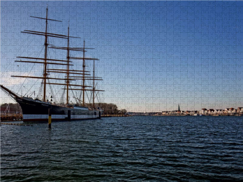 Blick vom Priwall auf die Passat und Travemünde 1000 Teile Puzzle quer - CALVENDO Foto-Puzzle'