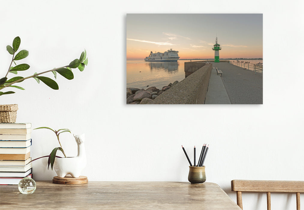 Premium textile canvas Premium textile canvas 120 cm x 80 cm landscape Travemünde Mole, Peter Pan 