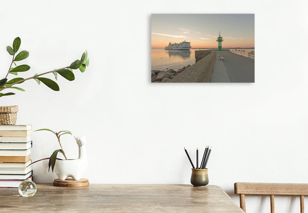 Premium textile canvas Premium textile canvas 120 cm x 80 cm landscape Travemünde Mole, Peter Pan 