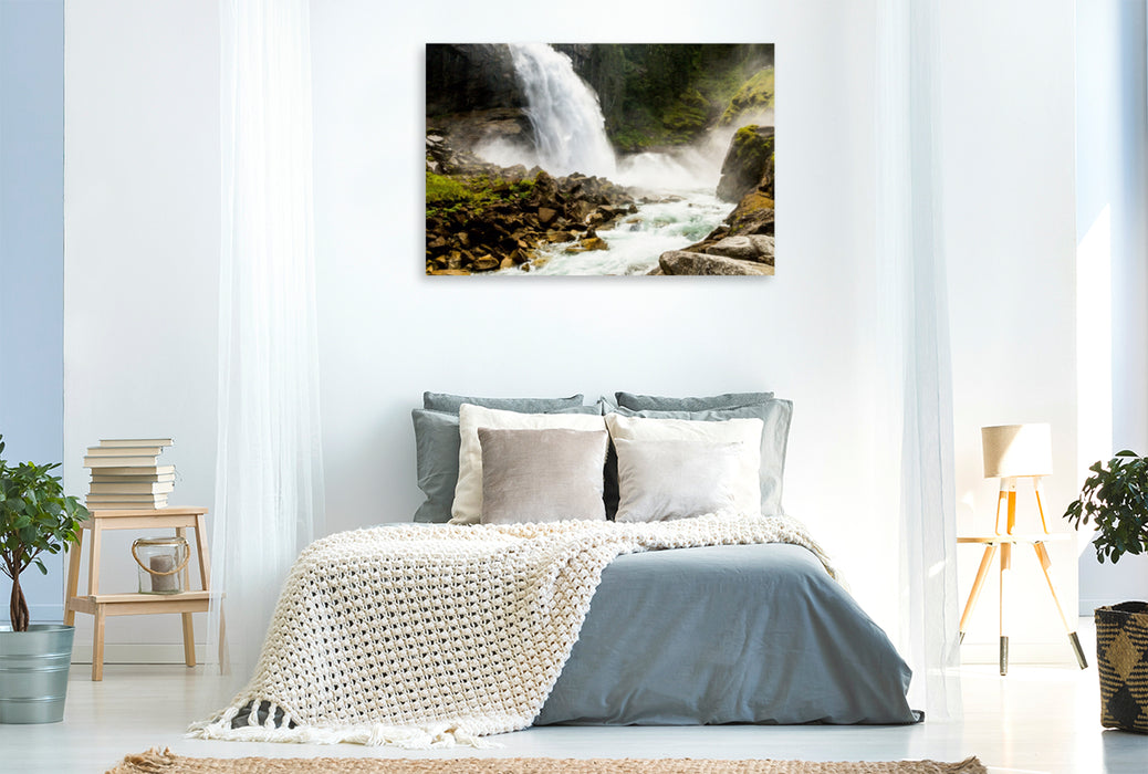 Premium Textil-Leinwand Premium Textil-Leinwand 120 cm x 80 cm quer Krimml Wasserfall