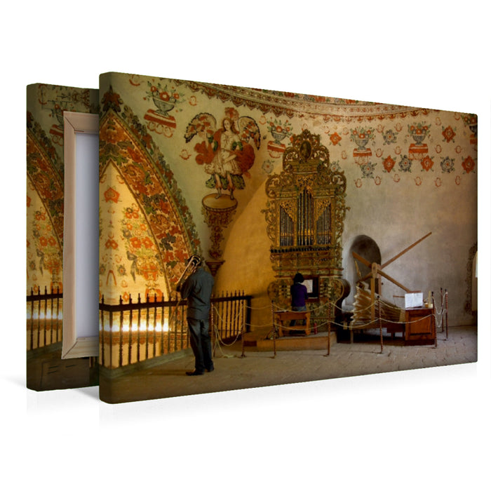 Premium Textil-Leinwand Orgelspiel in einer Kirche bei Tule