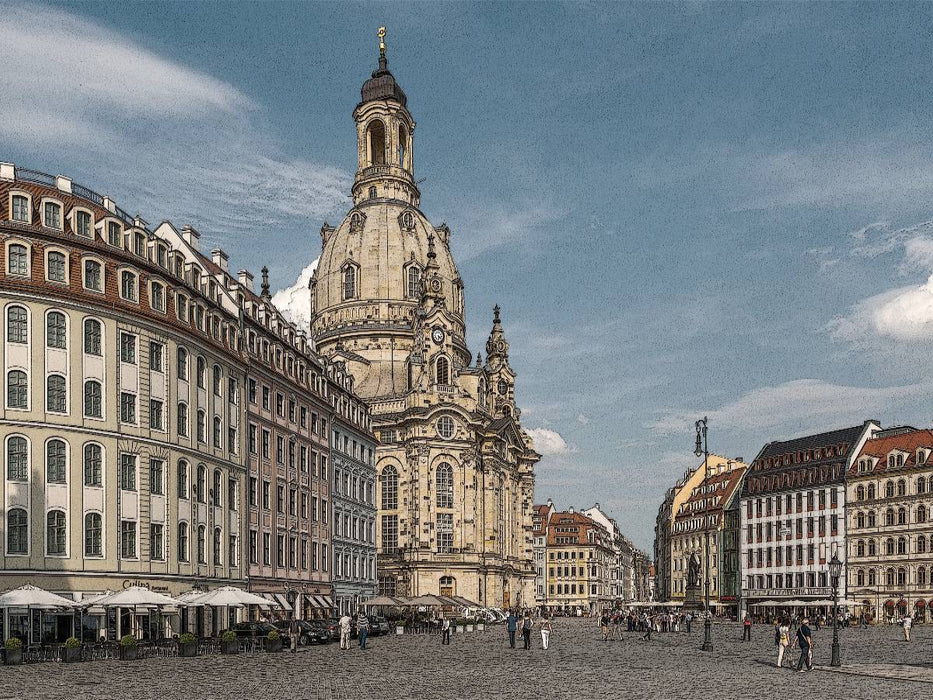 Neumarkt, Blick zur Frauenkirche - CALVENDO Foto-Puzzle'