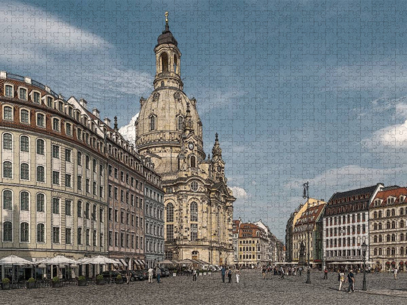 Neumarkt, Blick zur Frauenkirche - CALVENDO Foto-Puzzle'