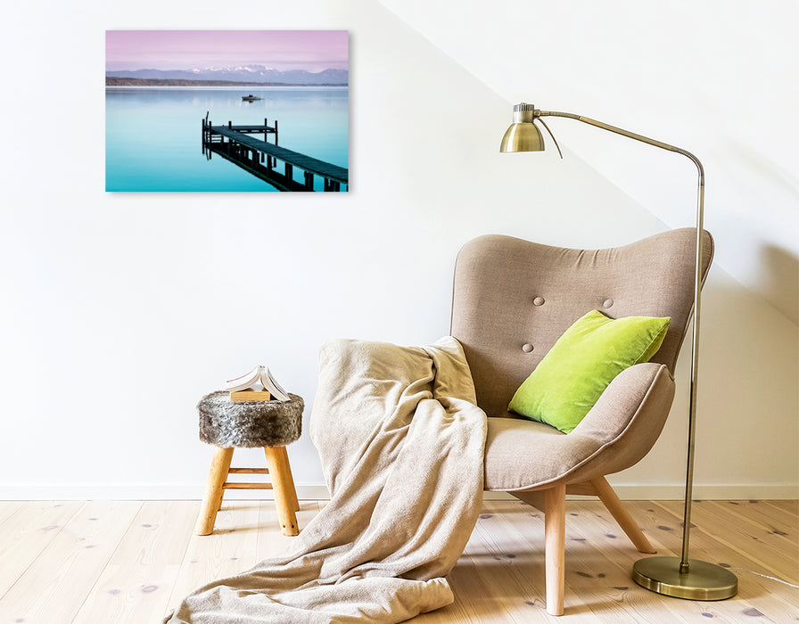 Premium Textil-Leinwand Starnberger See