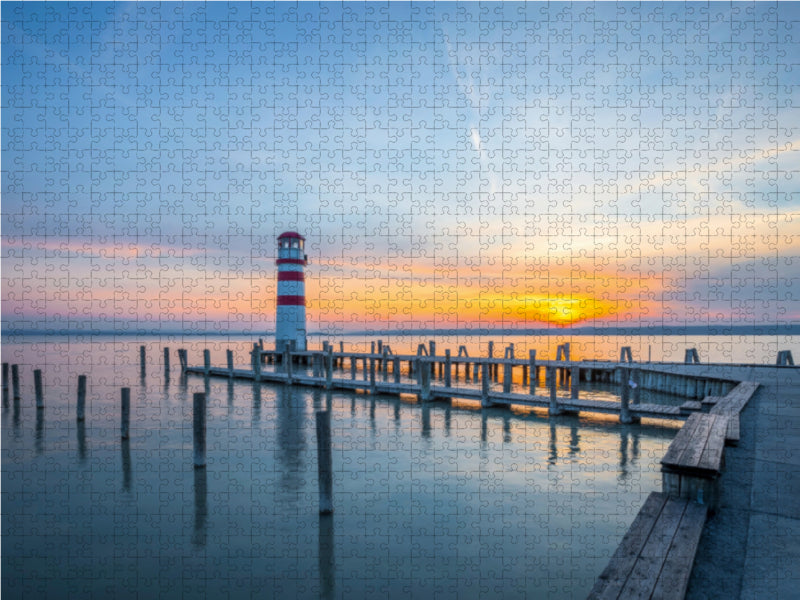 Leuchtturm in Podersdorf am Neusiedler See (Österreich) 1000 Teile Puzzle quer - CALVENDO Foto-Puzzle'