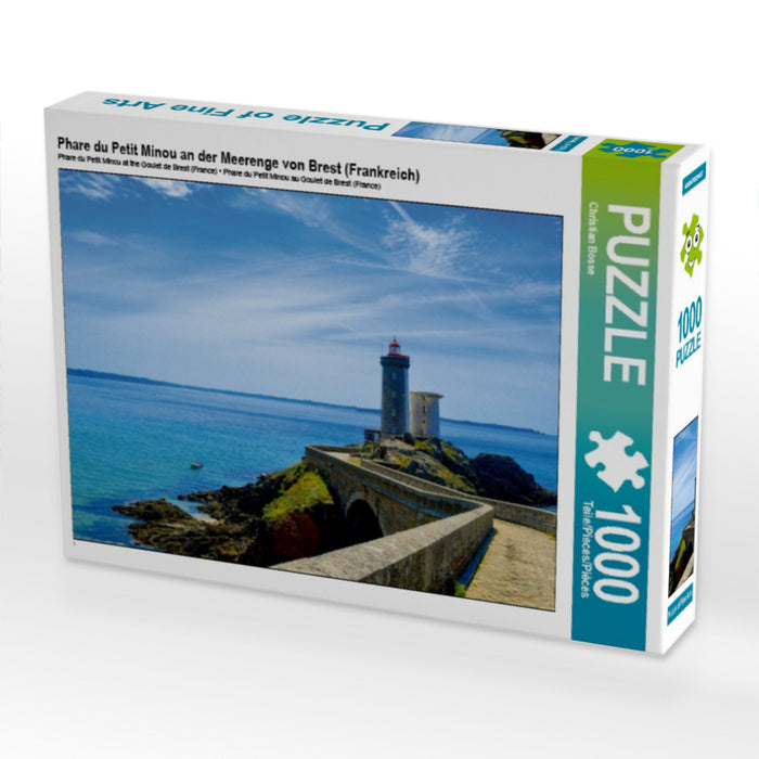 Phare du Petit Minou an der Meerenge von Brest (Frankreich) 1000 Teile Puzzle quer - CALVENDO Foto-Puzzle'