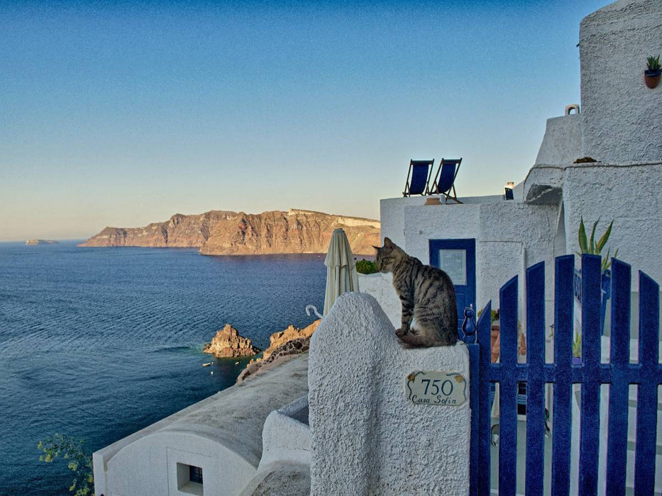 Idyllische Szene auf der Insel Santorin - CALVENDO Foto-Puzzle'