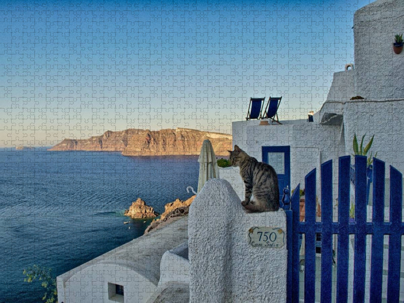 Idyllische Szene auf der Insel Santorin - CALVENDO Foto-Puzzle'