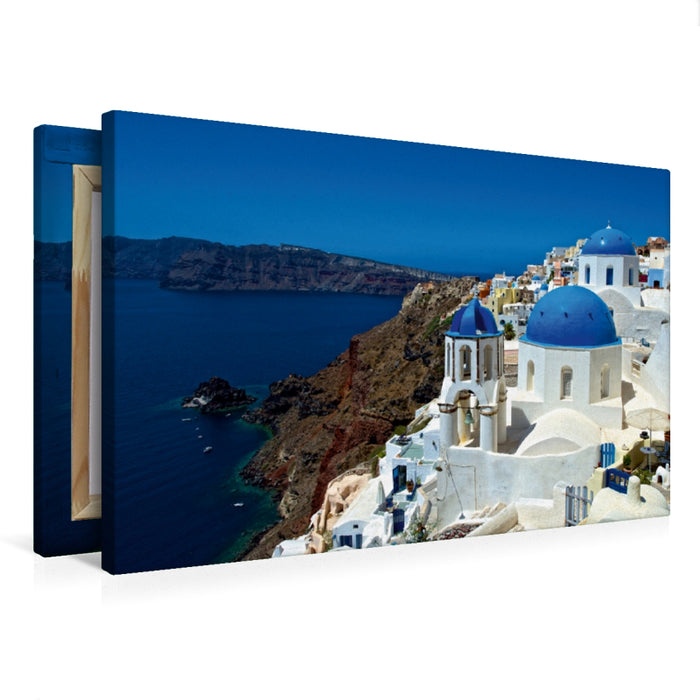 Premium Textil-Leinwand Santorin - Perle der Kykladen