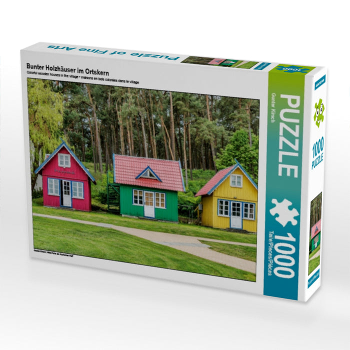 Maisons en bois colorées du centre ville - Puzzle photo CALVENDO 