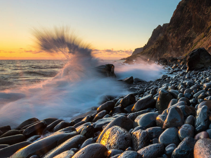 Evening atmosphere at Jardim do Mar - CALVENDO photo puzzle 