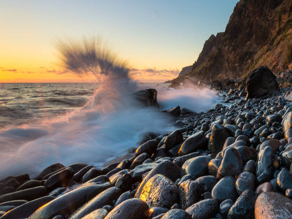 Ambiance du soir au Jardim do Mar - Puzzle photo CALVENDO 