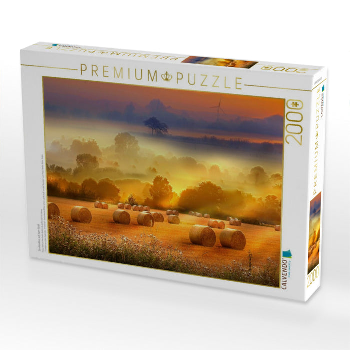 Strohballen auf dem Feld - CALVENDO Foto-Puzzle'