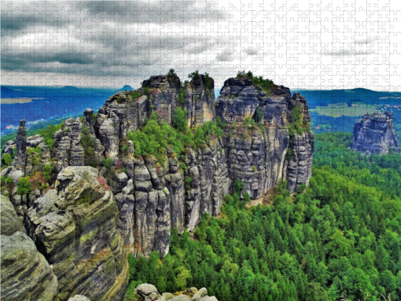 Auf den Schrammsteinen 1000 Teile Puzzle quer - CALVENDO Foto-Puzzle'