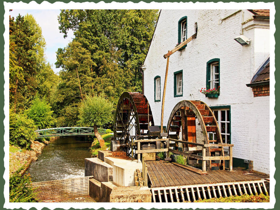 Mühlrather Mühle in Schwalmtal-Amern, ca. 1447, zwei Wasserräder - CALVENDO Foto-Puzzle'