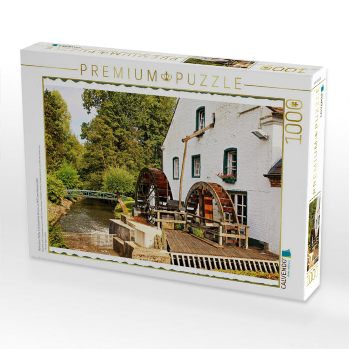 Mühlrather Mühle in Schwalmtal-Amern, ca. 1447, zwei Wasserräder - CALVENDO Foto-Puzzle'