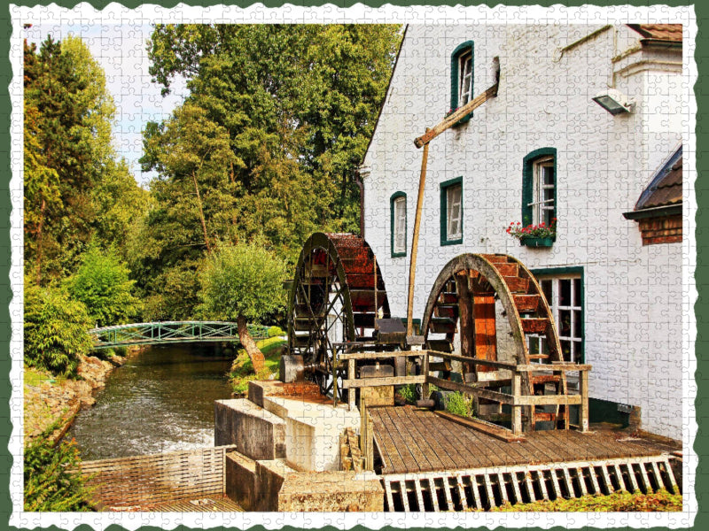 Mühlrather Mühle in Schwalmtal-Amern, ca. 1447, zwei Wasserräder - CALVENDO Foto-Puzzle'