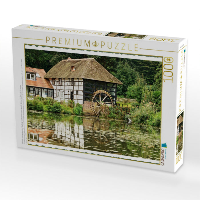 Ölmühle Tüschenbroich in Wegberg-Tüschenbroich, aus dem 17. Jahrhundert, heute ein Atelier - CALVENDO Foto-Puzzle'