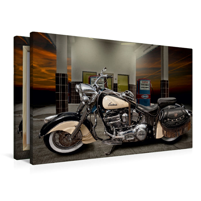 Premium Textil-Leinwand Indian Chief