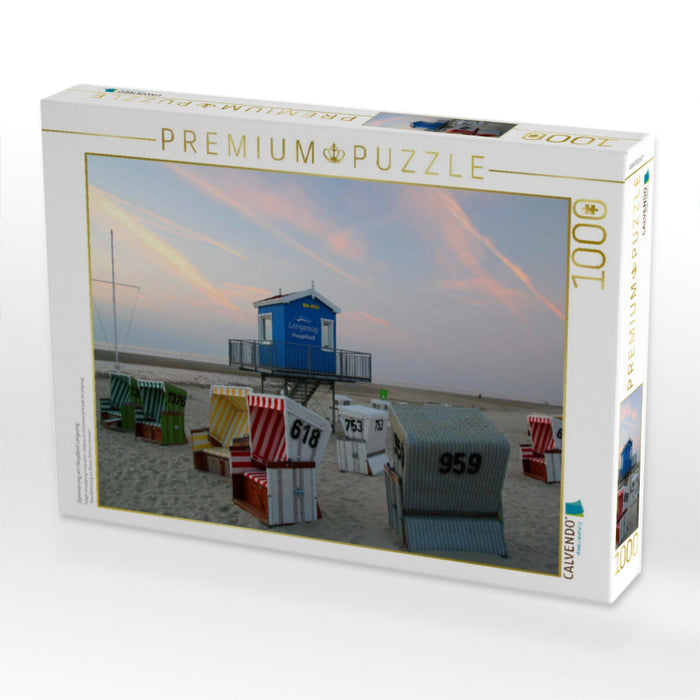 Dämmerung am Hauptbad Langeoog - CALVENDO Foto-Puzzle'