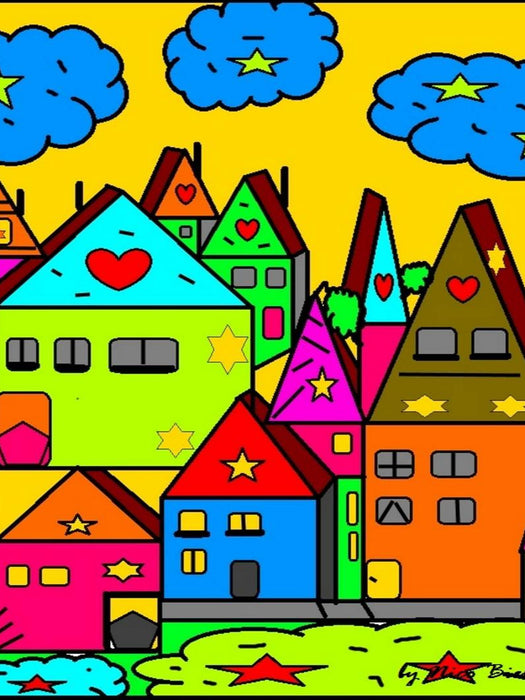 Dorf Popart - CALVENDO Foto-Puzzle'