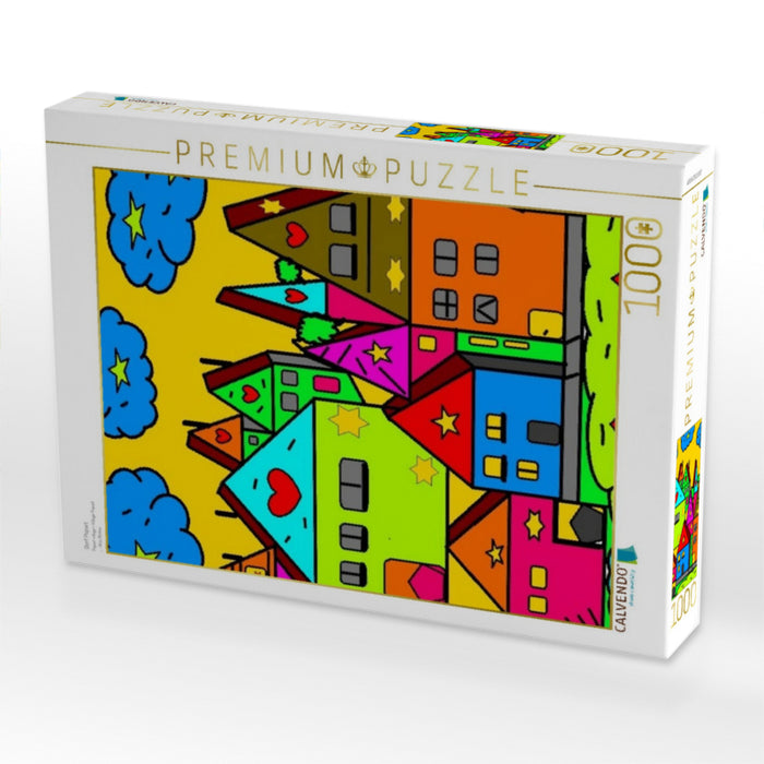 Dorf Popart - CALVENDO Foto-Puzzle'