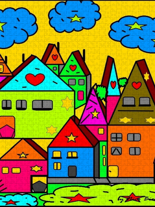 Dorf Popart - CALVENDO Foto-Puzzle'