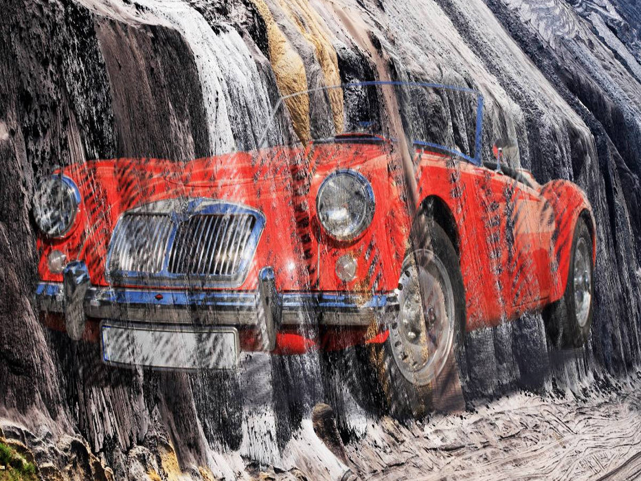 MG Roadster vor dramatischem Hintergrund - CALVENDO Foto-Puzzle'