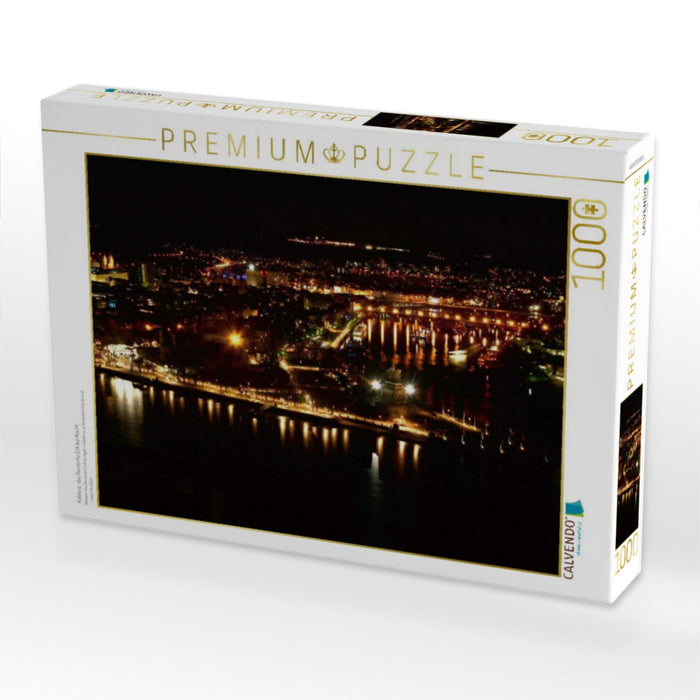Koblenz, das Deutsche Eck bei Nacht - CALVENDO Foto-Puzzle'