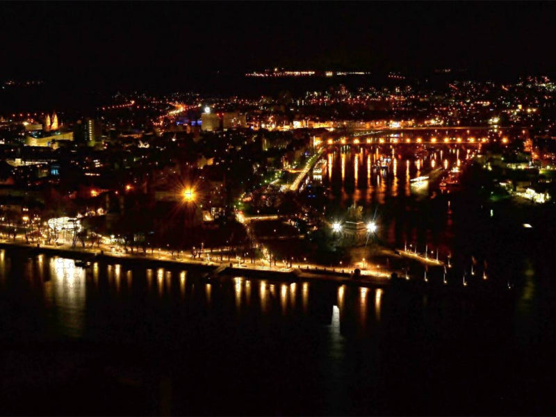 Koblenz, das Deutsche Eck bei Nacht - CALVENDO Foto-Puzzle'