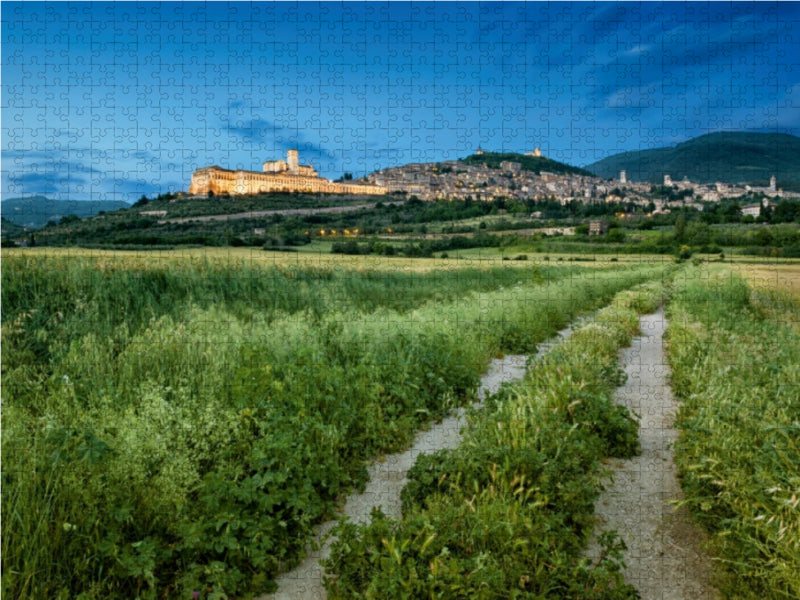 Assisi bei Nacht 1000 Teile Puzzle quer - CALVENDO Foto-Puzzle'