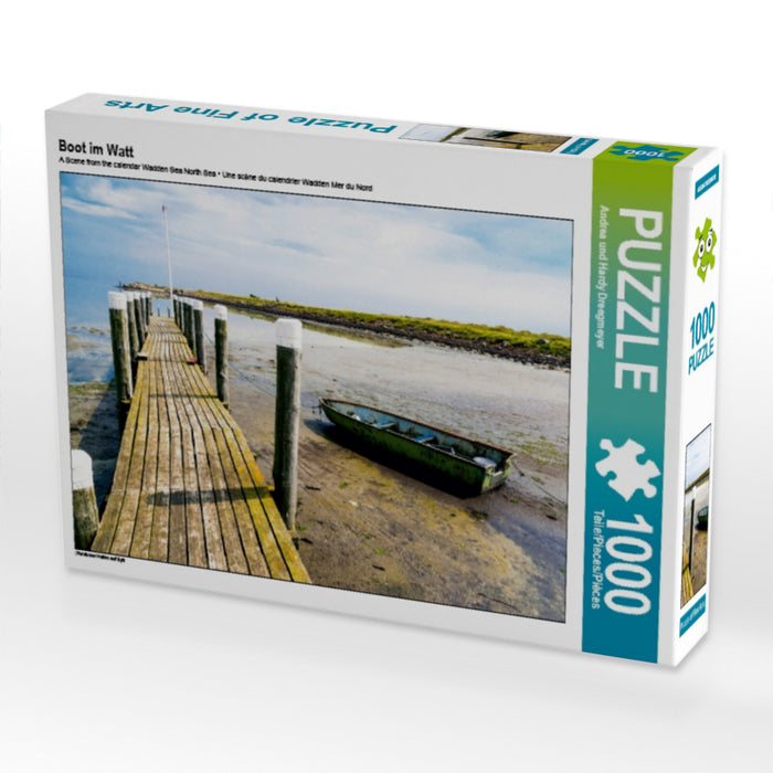 Boat in the mud flats - CALVENDO photo puzzle 