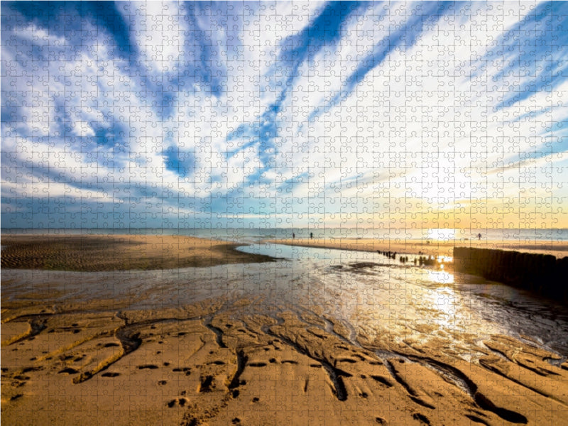 Sonnenuntergang im Watt 1000 Teile Puzzle quer - CALVENDO Foto-Puzzle'