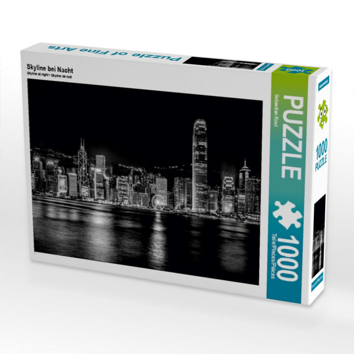 Skyline bei Nacht 1000 Teile Puzzle quer - CALVENDO Foto-Puzzle'