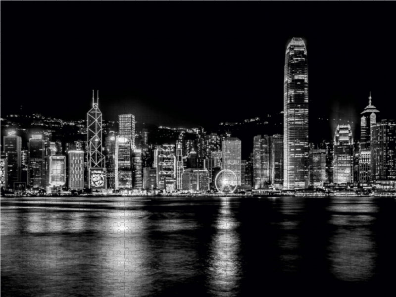 Skyline bei Nacht 1000 Teile Puzzle quer - CALVENDO Foto-Puzzle'