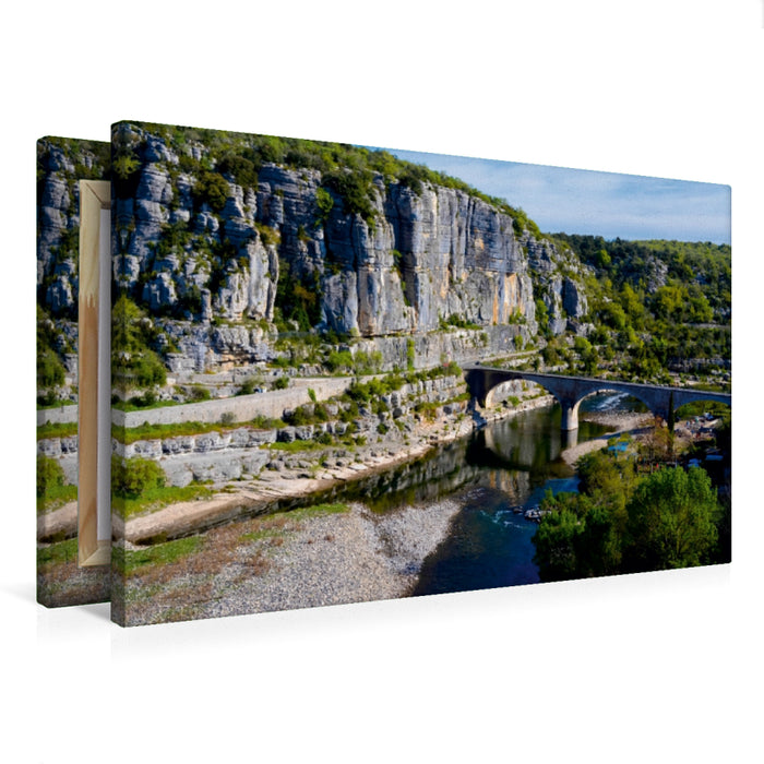 Premium Textil-Leinwand Brücke in Balazuc, Ardèche