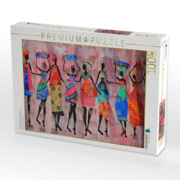 Farbenprächtig gekleidete Damen - CALVENDO Foto-Puzzle'