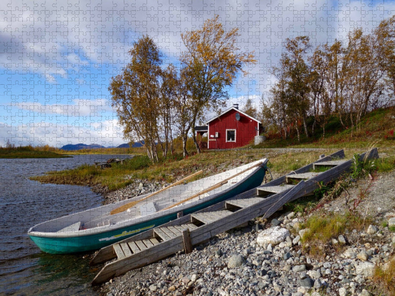 Haus an der E8 von Muonio nach Kilpisjärvi - CALVENDO Foto-Puzzle'