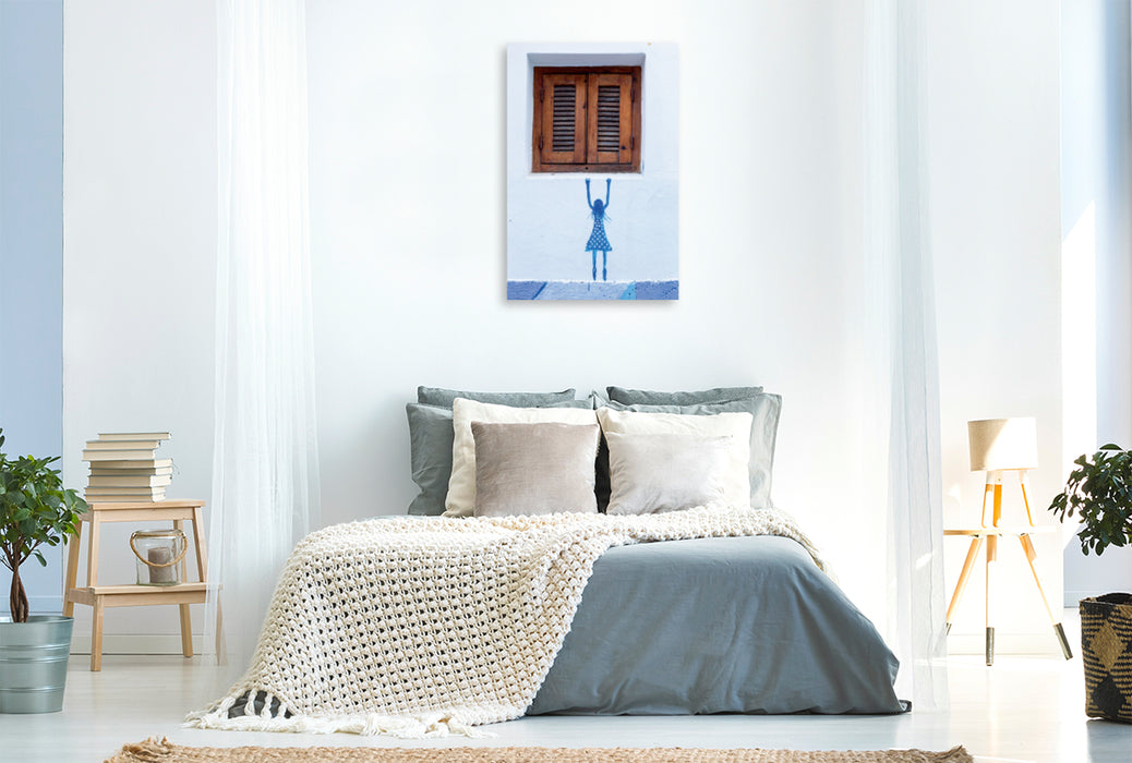 Premium Textil-Leinwand Premium Textil-Leinwand 80 cm x 120 cm  hoch Ein Motiv aus dem Kalender Marokkos Fenster