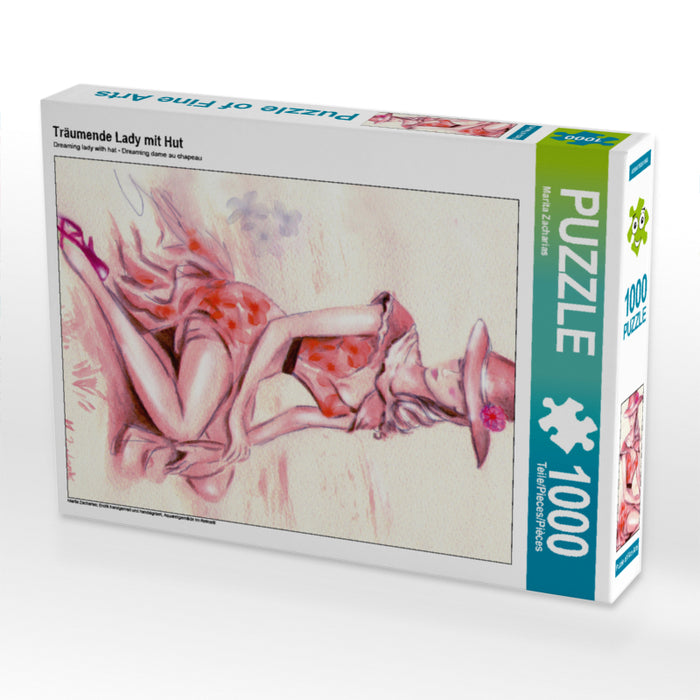 Träumende Lady mit Hut 1000 Teile Puzzle hoch - CALVENDO Foto-Puzzle'