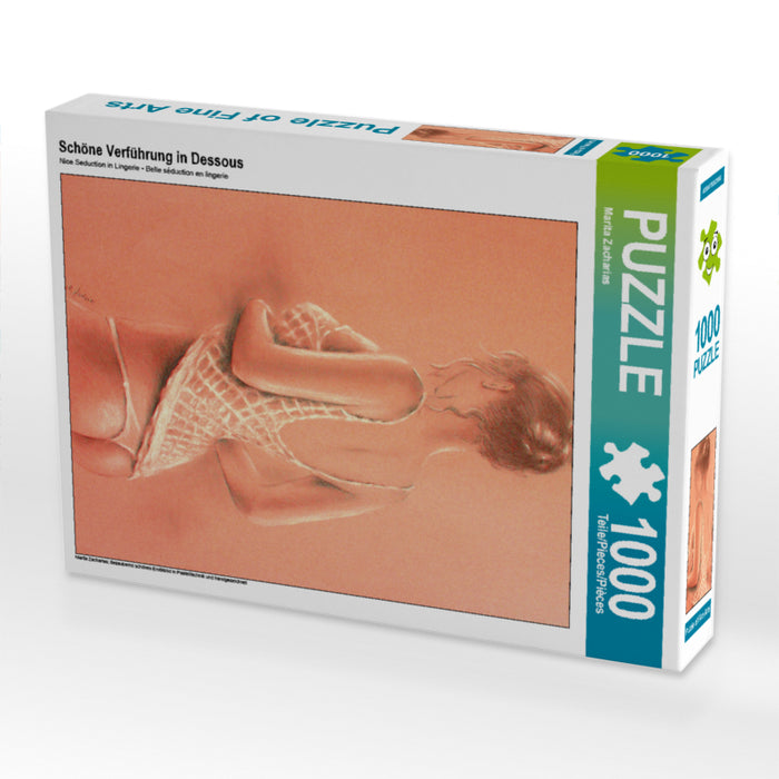 Schöne Verführung in Dessous 1000 Teile Puzzle hoch - CALVENDO Foto-Puzzle'