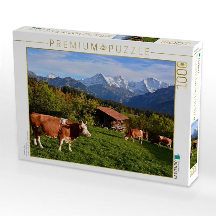 Schweizer Kühe - CALVENDO Foto-Puzzle'