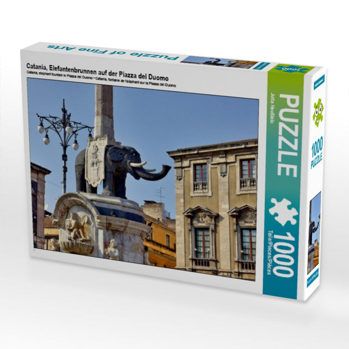 Catania, Elefantenbrunnen auf der Piazza del Duomo 1000 Teile Puzzle quer - CALVENDO Foto-Puzzle'