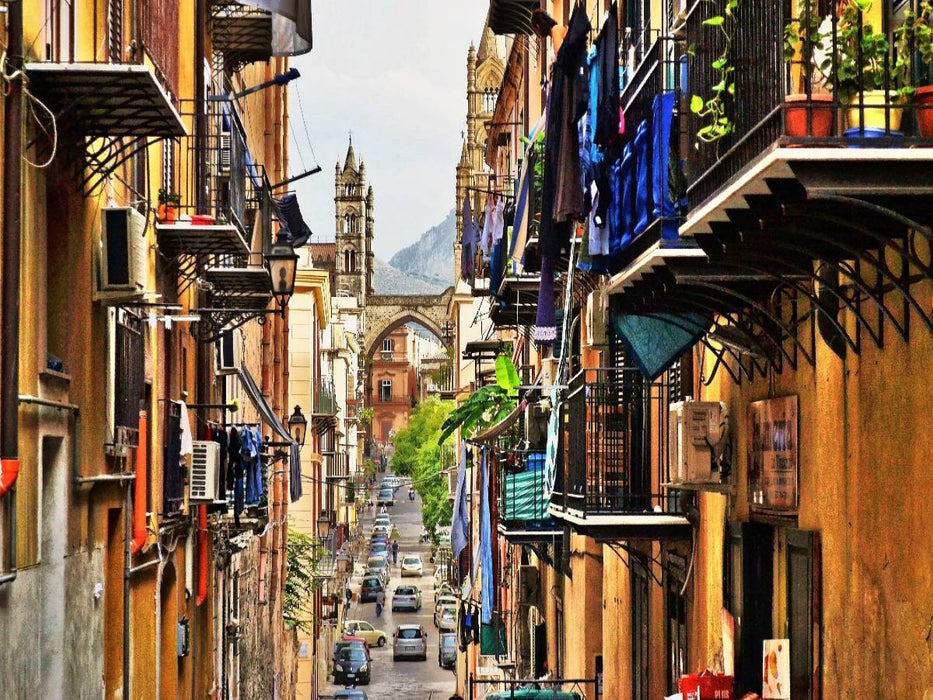 Im malerischen Gassengewirr der Altstadt von Palermo - CALVENDO Foto-Puzzle'