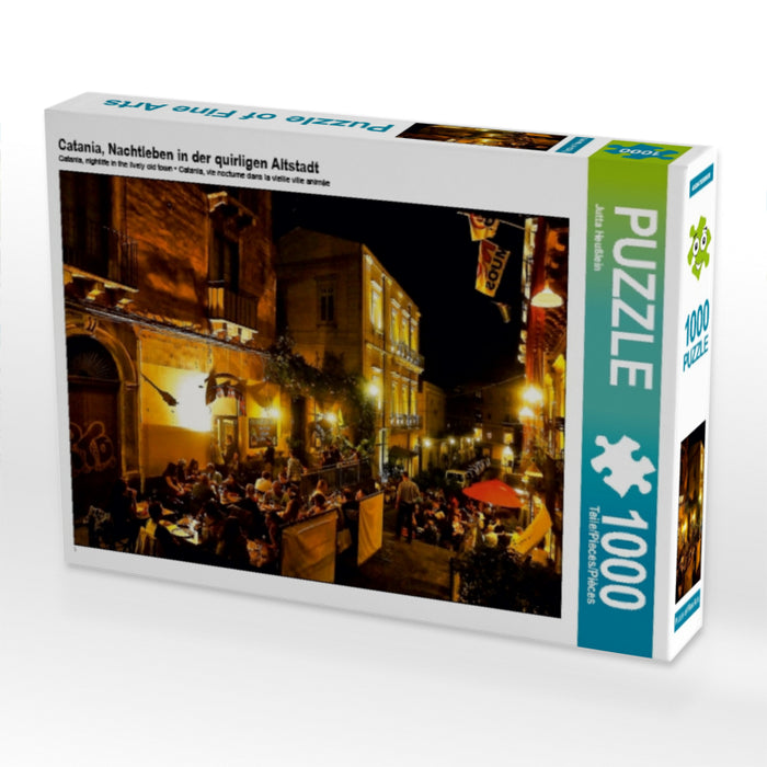Catania, Nachtleben in der quirligen Altstadt 1000 Teile Puzzle quer - CALVENDO Foto-Puzzle'