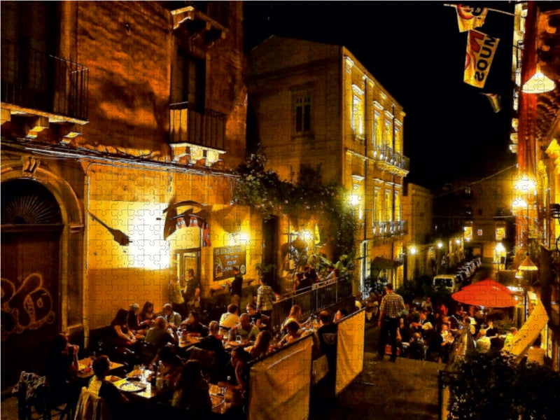 Catania, Nachtleben in der quirligen Altstadt 1000 Teile Puzzle quer - CALVENDO Foto-Puzzle'